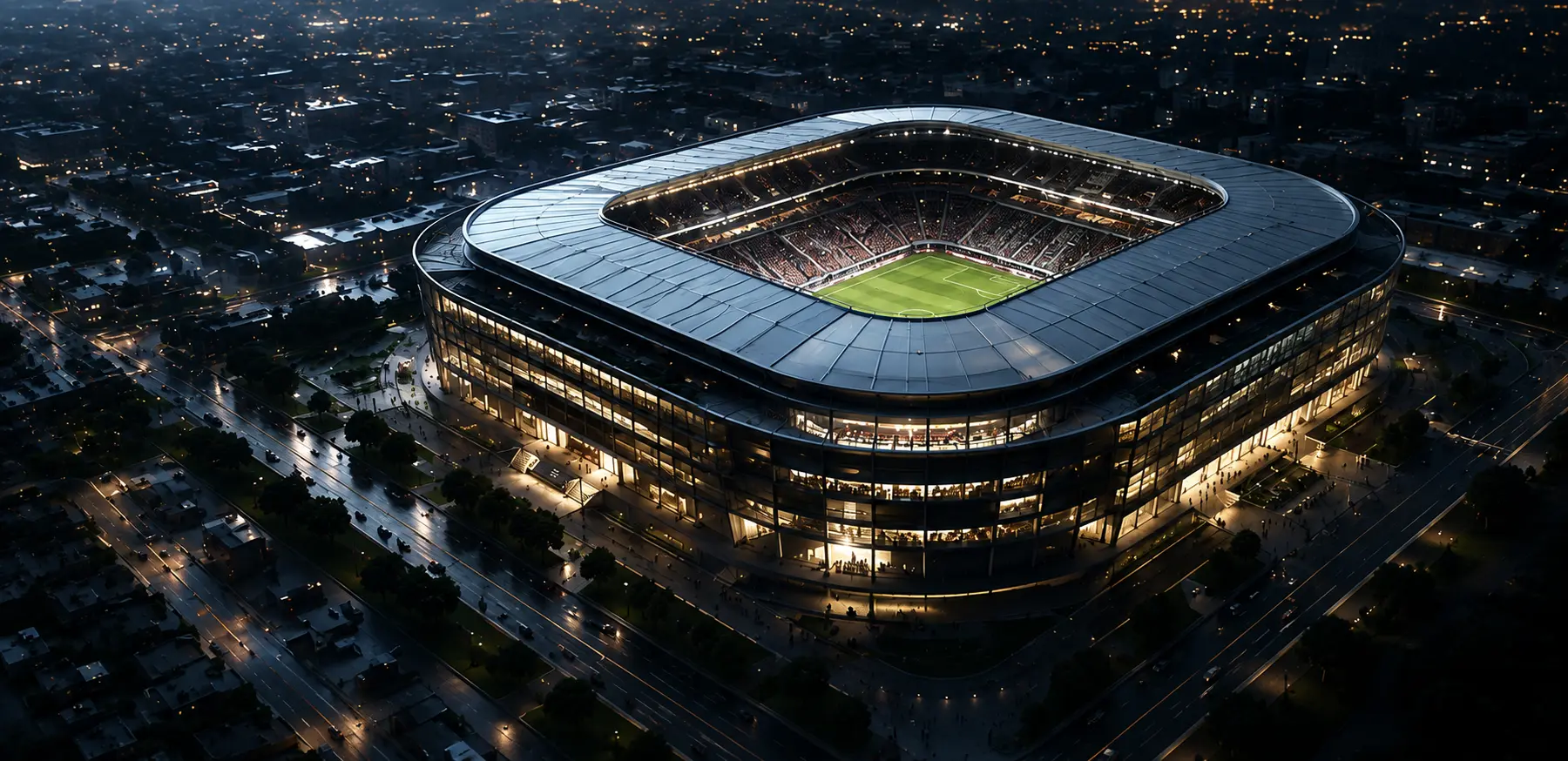 Le stade de votre club illuminé de nuit